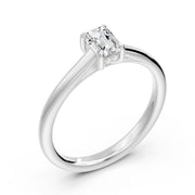 Solitaire diamant naturel Émeraude et diamants naturels ronds 1.02 carat or blanc 14 carats Felicia